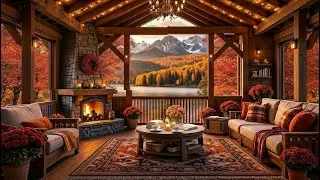 Autumn Fireplace Jazz ?? Smooth Cozy Porch Vibes for Study & Relaxation|