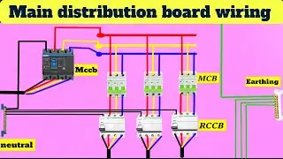  3 phase distribution board wiring diagram /  how to make mccb MCB Rccb distribution panel wiring 