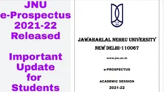 JNU Prospectus 2021-22 | JNU Admission 2021 Important Udate