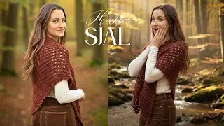 S&aring;dan h&aelig;kler du et TREKANTET SJAL i Granny-m&oslash;nster | Med smuk picot-kant 💛