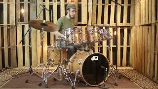DW Collector's Pure Cherry HVLT Natural Lacquer Drum Set - 18x20, 7x8, 8x10, 9x12, 12x14