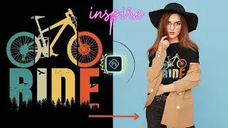 Bike Retro Ride T-Shirt Design Mountain  T-Shirt Design Photoshop Tutorial