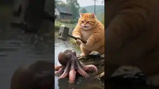 Clever Cat Tricks Octopus & Eagle! 😼🐙🦅 Animated Short -#viral