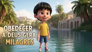 Naamã e os 7 Mergulhos | Obedecer a Deus Faz Milagres! 🎶✨