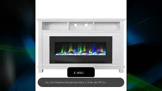 San Jose Fireplace Entertainment Stand in White with 50
