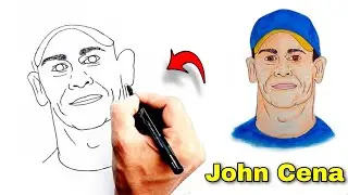How to draw John Cena || WW John cena || John cena Drawing Easy || Jhon cena