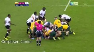 [WORLD CUP 2015] Unbelievables scrums between Fiji and Australia : 20 seconds long !!