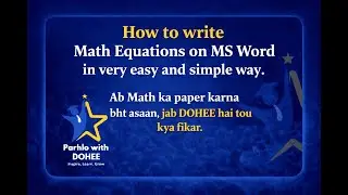 HOW TO TYPE MATHEMATICAL EQUATIONS IN MS WORD USING MATH TYPE / EQUATION TOOLS | VU