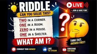 🧩 LIVE Riddle Challenge! 🤔 Two in a Corner, One in a Room… What Am I?