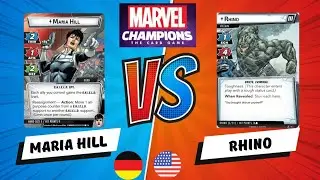 Let's Play Marvel Champions  MARIA HILL (LEADERSHIP) vs Rhino.