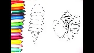 Food Coloring Ice Cream Coloring Different IceCream Learn Color Мороженое раскраска Kristine'sToyBox