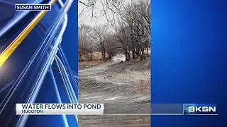Water flowing into Hugoton pond