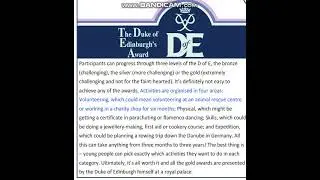 Action 10 Module 6 The Duke of Edinburgh&rsquo;s Award (text video)