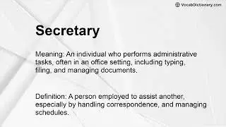 Secretary Meaning