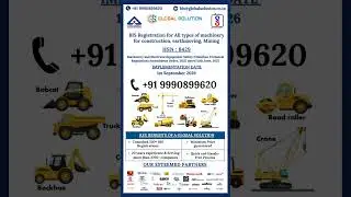 BIS Certification for All Types of Machinery for Construction, Earthmoving, and Mining Registration