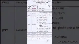 Class 10 board exam date sheet 2025 mp board #exam #stateboard