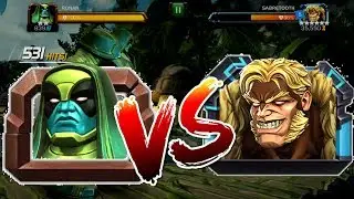 2-Star Ronan Vs. 6-Star Uncollected Sabertooth! | Marvel Contest of Champions