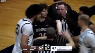 Double technical fouls on New Hampshire's EL Shakary, Brown's Uchidiuno
