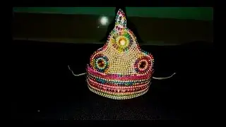# How to make crown #  # easy mukut for God # # simple stone work craft #varalakshimi vratham pooja#