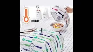 2 Pieces Foldable Insulated Food Cover Tent With Aluminum Foil Food Insulation Thermal Pop Up Collap