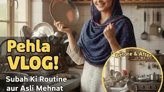 Gharon Mein Kaam Karne Wali Ek Ladki Ka Pehla Vlog 🏠| Himmat Wali Ladki | Kitchen Cleaning Routine 