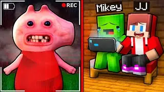 JJ and Mikey Got HORROR PEPPA PIG on a Hidden Camera in Minecraft! - Maizen