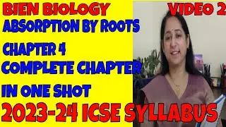 Complete Chapter On Absorption By Roots In One Shot || ICSE 2023-24 || Bienbiology||