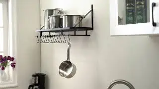 Kitchen Pan Pot Rack Wall Mounted Hanging Storage Organizer Wall Shelf with #nagpuronlineshopping