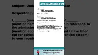 Letter of Undertaking for College Admission - Letter of Undertaking for College Admission