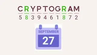 Cryptogram Daily Challenge September 27 2024 - 'Welcome to stockholm' Answers
