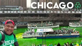 Chicago River Dyed Green for St. Patrick's Day!