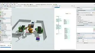 FlexSim Simulation of a Centered Robot Work Cell