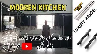 Modern Black & Silver Kitchen Design | Waterproof Cabinets with Luxury Handles & Chimney