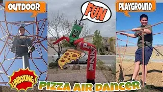 Unboxing New Pizza Air Dancer + Fun Outdoor Playground!