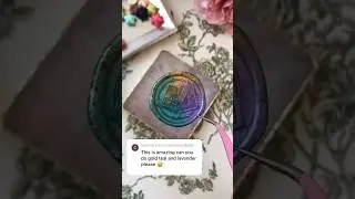 Gold teal lavender wax seal #aesthetic #sealingwax #waxseal #satisfying #diy #craft #seal #art