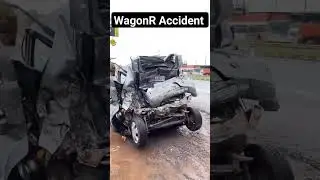 WagonR accident crushed by bus and truck #automobile #maruticars #car #marutisuzuki #wagonr