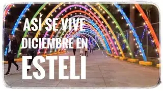 Navidad en Esteli, luces del parque central Nicaragua 