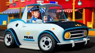 Wheels On The Police Car and Street Vehicle for Children