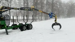 Köp Skogsvagn Farma T9 med kran och grip 9 tons på Klaravik