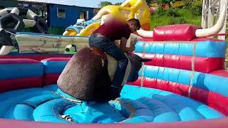 Bull Ride in Whoopee Land Amusement and Water Park : Chovar, Kathmandu, Nepal