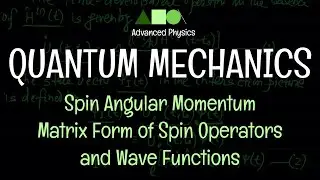 Quantum Mechanics - Spin Angular Momentum : Matrix Form of Spin Operators and Wave Functions
