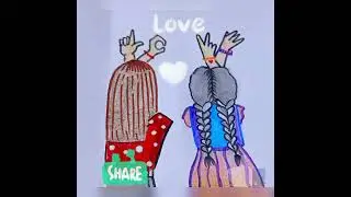 Easy drawing for Friendship Day👩&zwj;❤️&zwj;👩😍 just in minute👍🏻 ....impossible🙀🙀😲 #friendshipday #shorts