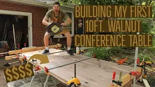 I build an EXPENSIVE Walnut conference table by myself!