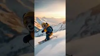 Panda is skiing in St.Moritz,Switzerland #stmoritz #bernina #cute #funny #disney #pandafan #ai #cute