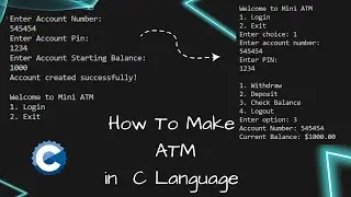 Mini atm using c language || C Language Project