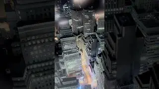Wall Street NYC Aerial View at Night - Andrew Prokos Fine Art Photography