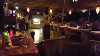 Inna Tolstova (violin) at Dunes restaraunt, Mandrem, North Goa