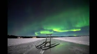 Timelapse med Norrsken &ouml;ver Orsasj&ouml;n