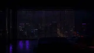 Late Night Rain in Los Angeles Apartment☔Chill Ambience with City Lights & Thunder for Sleep& Study😴