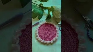 Beautiful crochet Mug Rug Coaster/ #easycrochet #diy #knitting